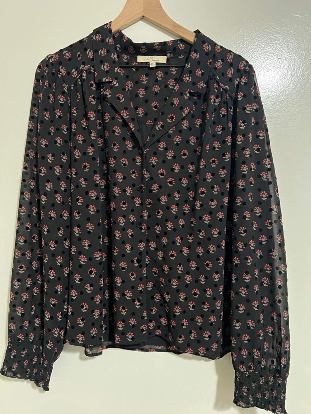 Floral Button-Front Blouse